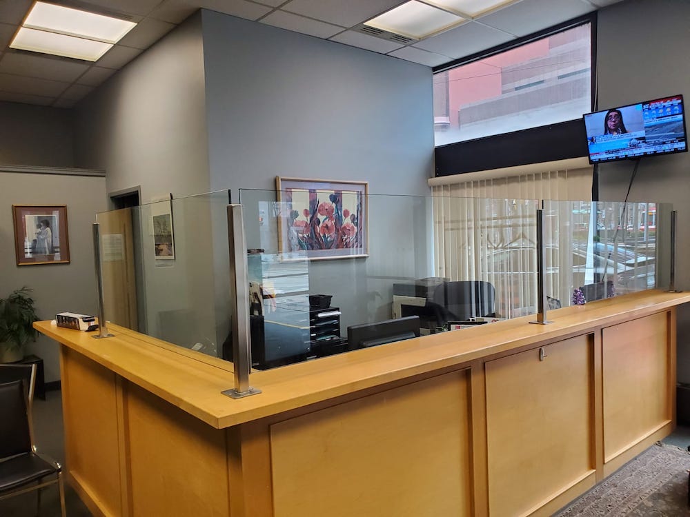 Glass Shield at a Medical Clinic (Permanent)