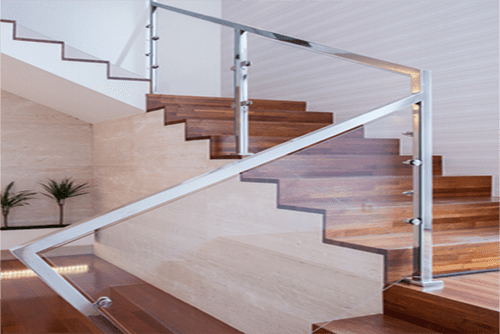 top of glass handrail
